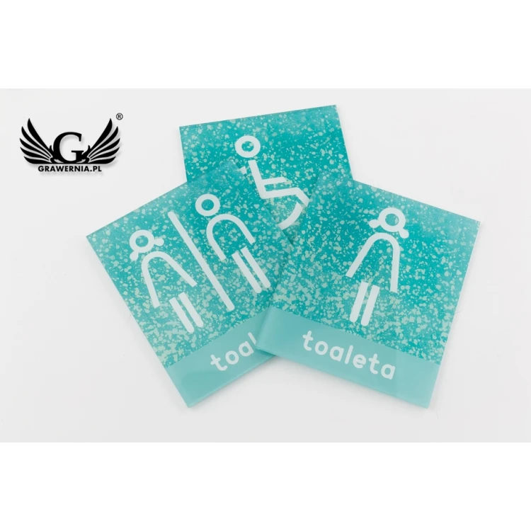 Plexiglas-Schilder für Toiletten - Größe 100x120mm - UV-Druck - TT026