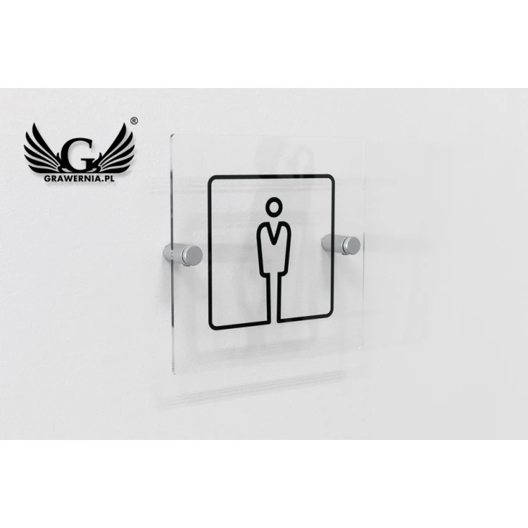 Plexiglas-Schilder für Toiletten - Größe 140x140mm - UV-Druck - TT027