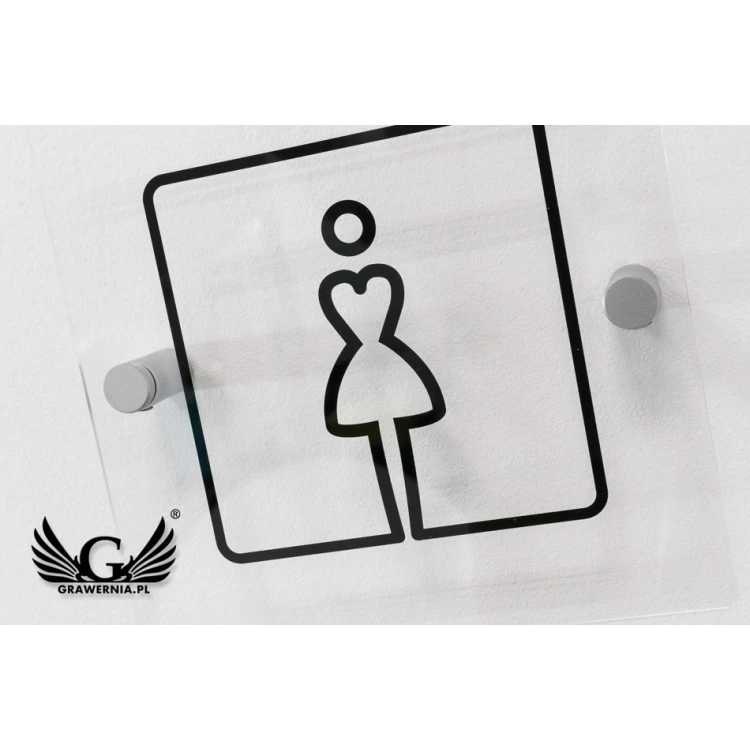 Plexiglas-Schilder für Toiletten - Größe 140x140mm - UV-Druck - TT027