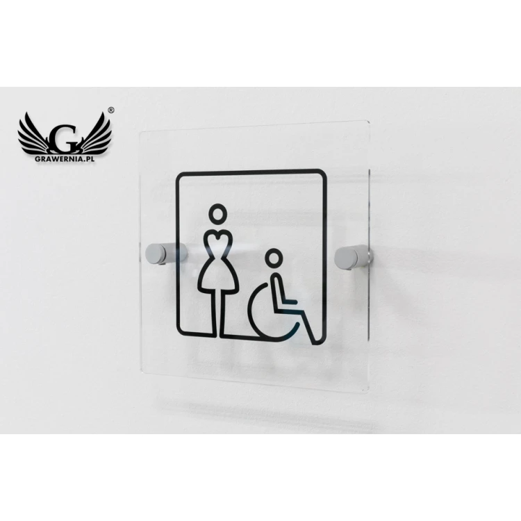Plexiglas-Schilder für Toiletten - Größe 140x140mm - UV-Druck - TT027