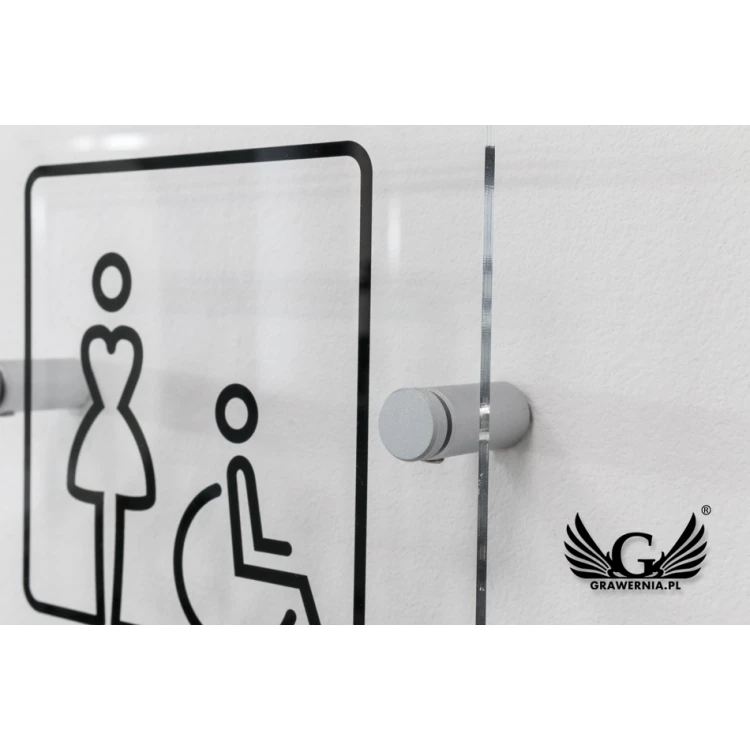 Plexiglas-Schilder für Toiletten - Größe 140x140mm - UV-Druck - TT027