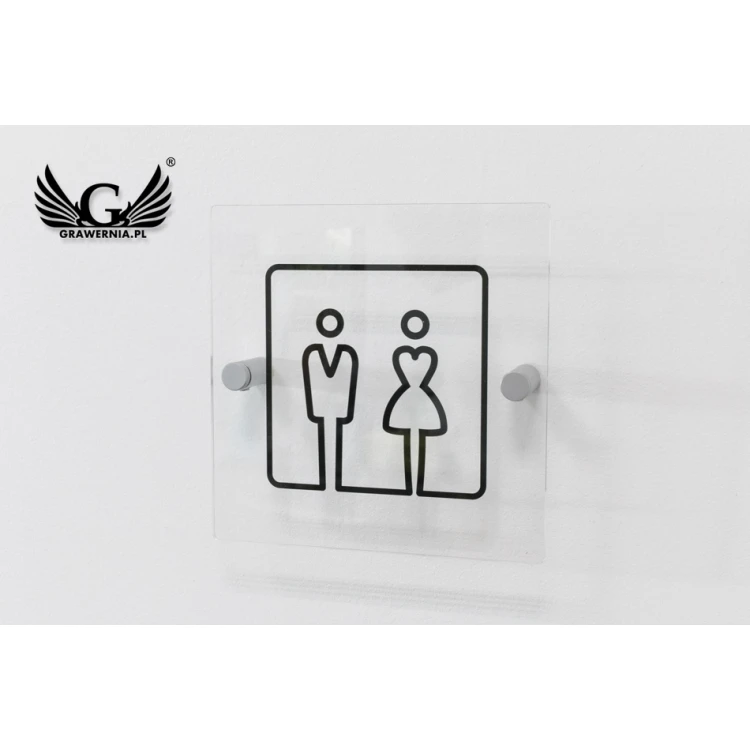Plexiglas-Schilder für Toiletten - Größe 140x140mm - UV-Druck - TT027
