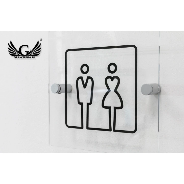Plexiglas-Schilder für Toiletten - Größe 140x140mm - UV-Druck - TT027