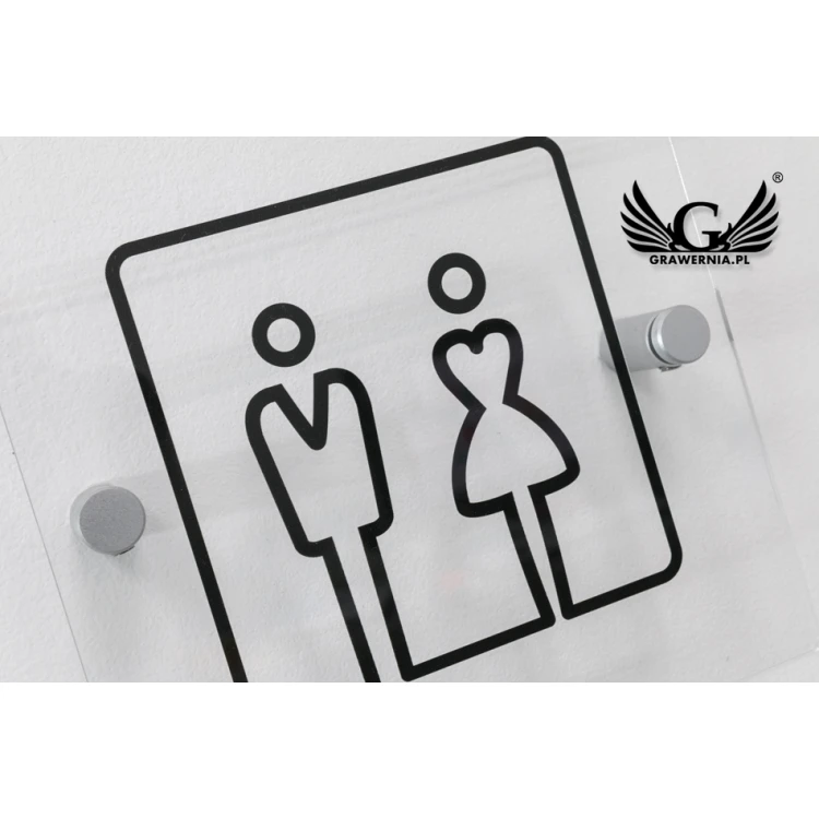 Plexiglas-Schilder für Toiletten - Größe 140x140mm - UV-Druck - TT027