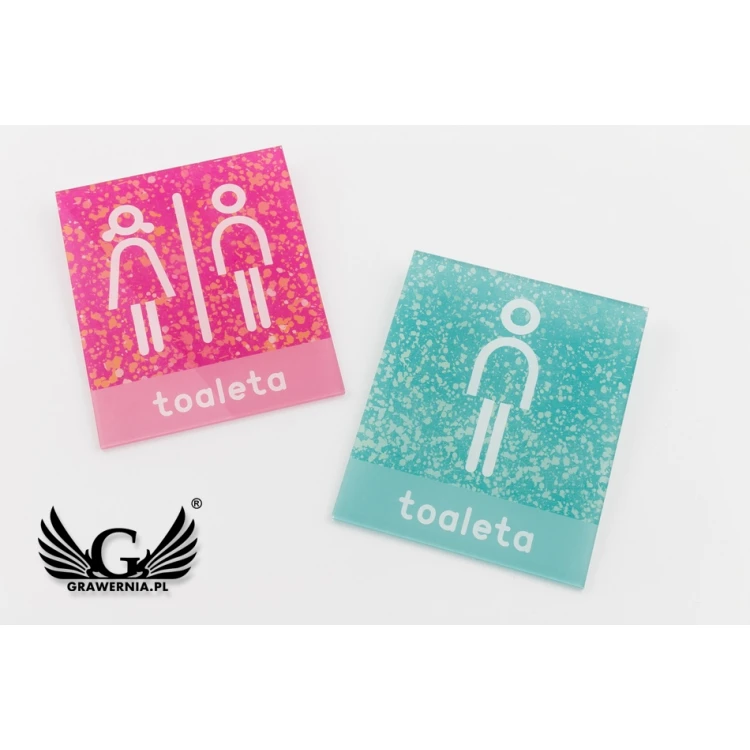 Plexiglas-Schilder für Toiletten - Größe 100x120mm - UV-Druck - TT026