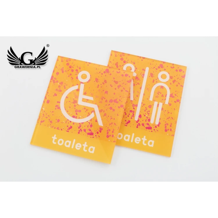Plexiglas-Schilder für Toiletten - Größe 100x120mm - UV-Druck - TT026