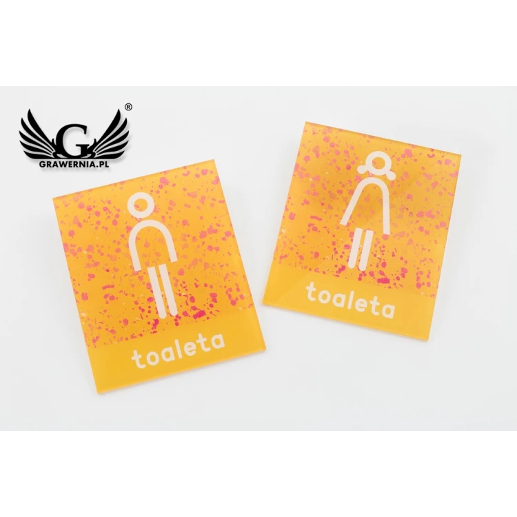 Plexiglas-Schilder für Toiletten - Größe 100x120mm - UV-Druck - TT026
