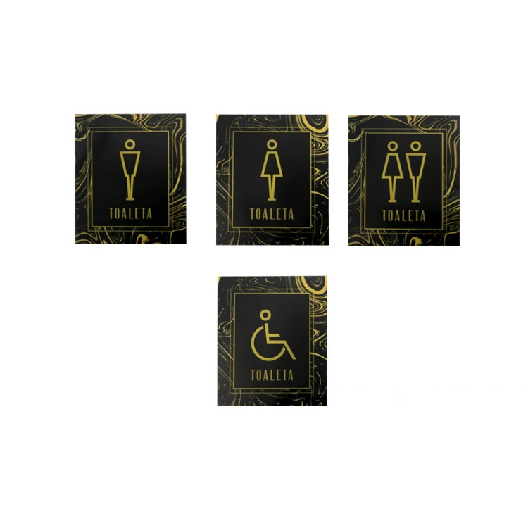Plexiglasschilder für Toiletten - Größe 120x140mm - UV-Druck - TT030