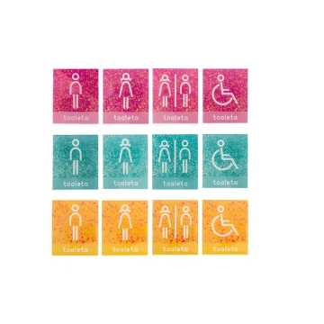 Plexiglas-Schilder für Toiletten - Größe 100x120mm - UV-Druck - TT026