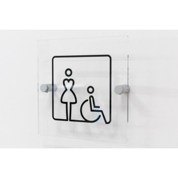 Plexiglas-Schilder für Toiletten - Größe 140x140mm - UV-Druck - TT027