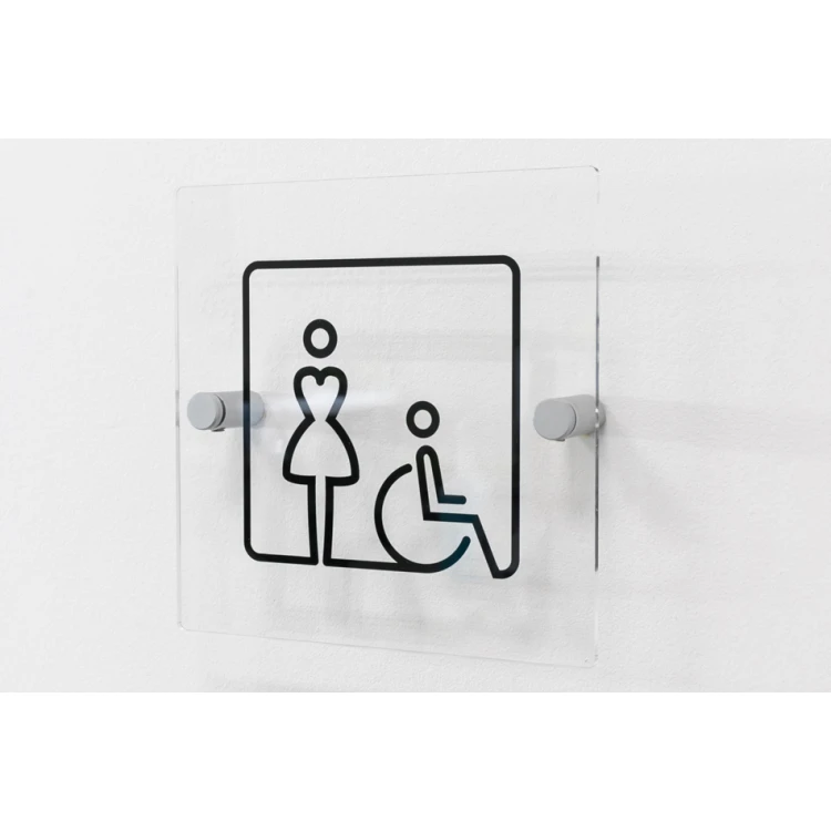 Plexiglas-Schilder für Toiletten - Größe 140x140mm - UV-Druck - TT027