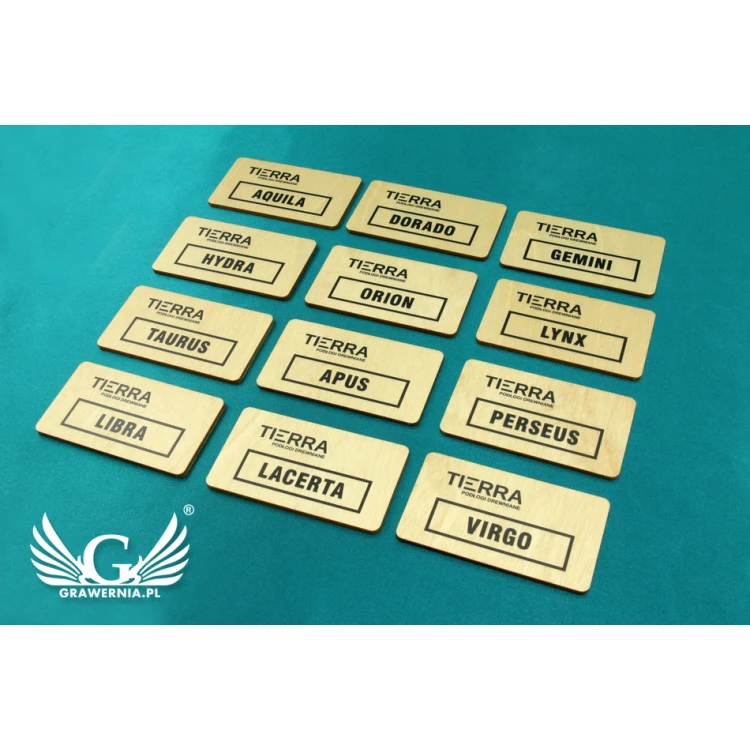 Holzplaketten/Visitenkarten - UV-DRUCK - Abm. 90x50x3mm