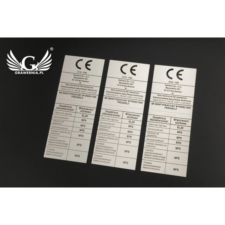 Typenschilder - AlumaMark 0,5mm - Abmessungen: 50x170mm - TZN040