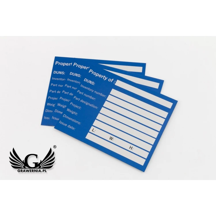 Namensschilder - eloxiertes Aluminium - unverwüstlicher Druck - Abmessungen 100x80mm - TZN038
