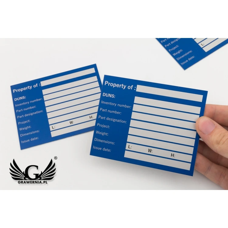 Namensschilder - eloxiertes Aluminium - unverwüstlicher Druck - Abmessungen 100x80mm - TZN038