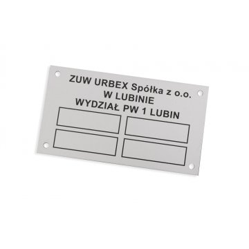 Namensschilder - eloxiertes Aluminium - unverwüstlicher Druck - 90x50mm Größe - TZN037