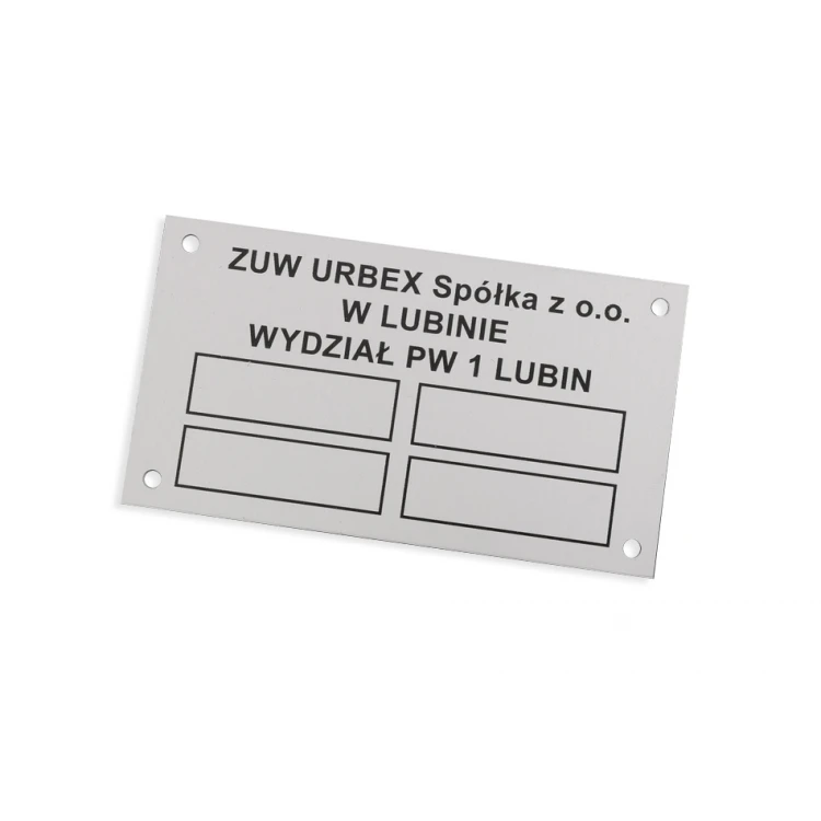 Namensschilder - eloxiertes Aluminium - unverwüstlicher Druck - 90x50mm Größe - TZN037