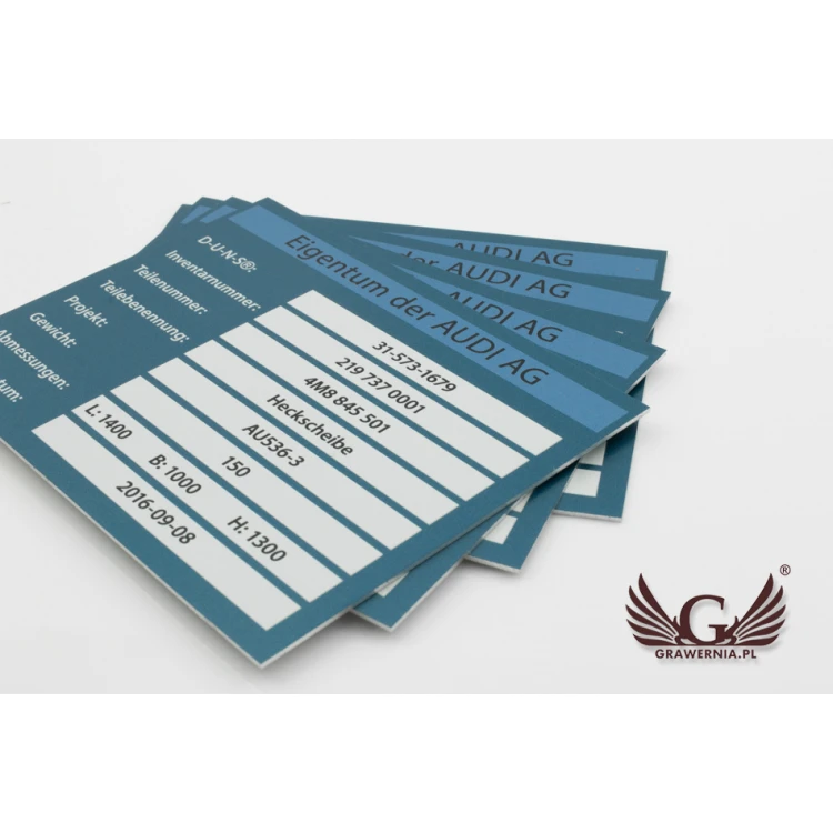 Eloxierte Aluminium-Namensschilder - unverwüstlicher Druck - Maße: 100x80mm - TZN028