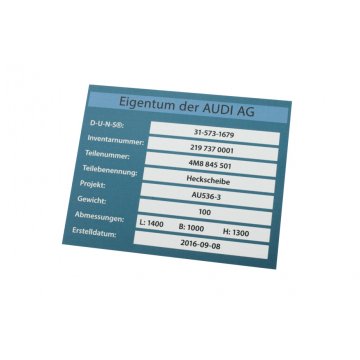 Eloxierte Aluminium-Namensschilder - unverwüstlicher Druck - Maße: 100x80mm - TZN028