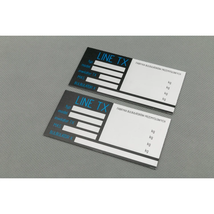 Eloxierte Aluminium-Namensschilder - unverwüstlicher Druck - Maße: 100x50mm