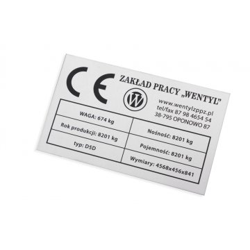 Eloxierte Aluminium-Namensschilder - unverwüstlicher Druck - Maße: 100x60mm