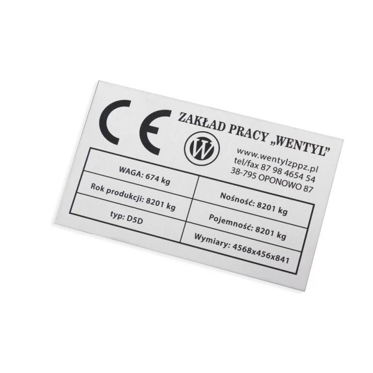 Eloxierte Aluminium-Namensschilder - unverwüstlicher Druck - Maße: 100x60mm