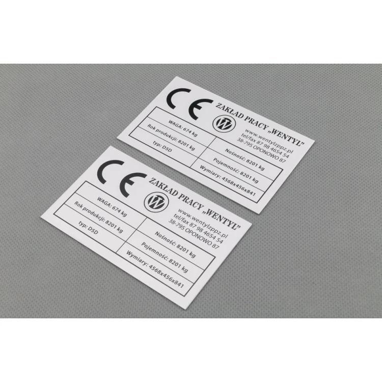 Eloxierte Aluminium-Namensschilder - unverwüstlicher Druck - Maße: 100x60mm