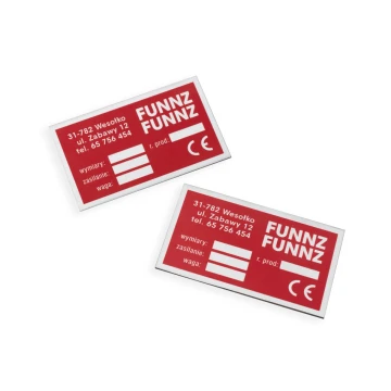Eloxierte Aluminium-Namensschilder - unverwüstlicher Druck - Maße: 60x35mm