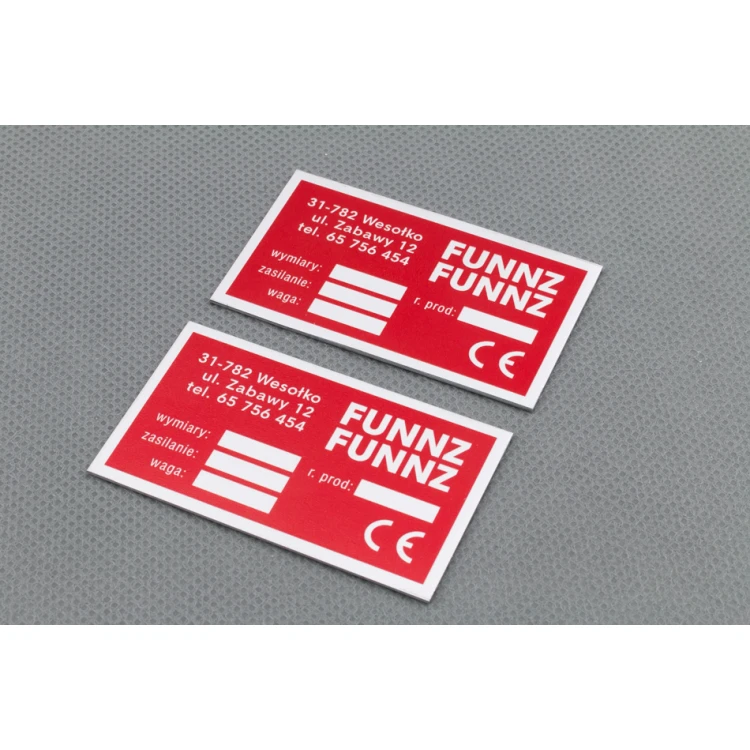Eloxierte Aluminium-Namensschilder - unverwüstlicher Druck - Maße: 60x35mm