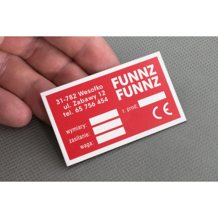 Eloxierte Aluminium-Namensschilder - unverwüstlicher Druck - Maße: 60x35mm