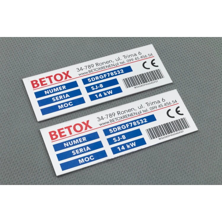 Eloxierte Aluminium-Namensschilder - unverwüstlicher Druck - Maße: 80x30mm