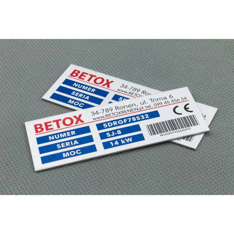 Eloxierte Aluminium-Namensschilder - unverwüstlicher Druck - Maße: 80x30mm