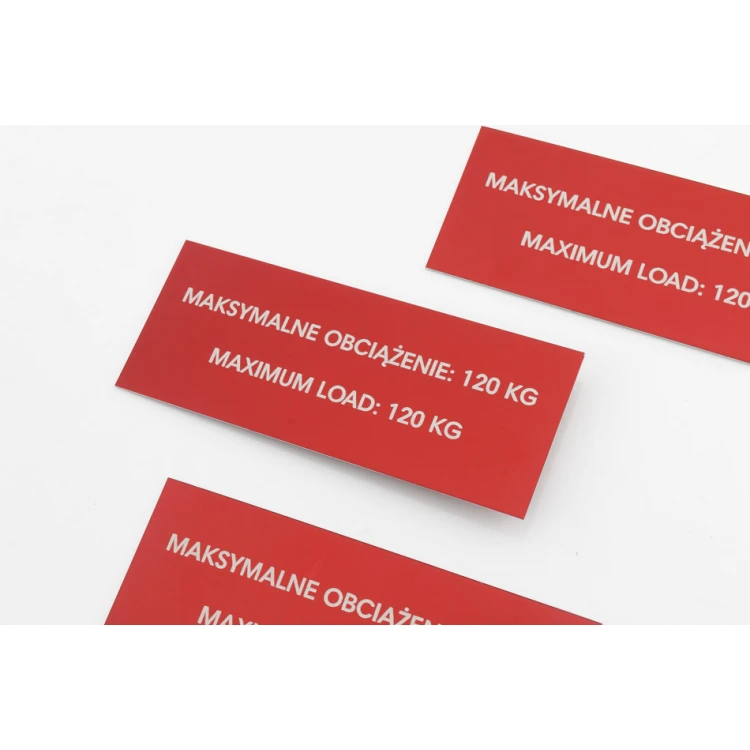 Aluminium-Namensschilder in Rot - CO2-Lasermarkierung - Abmessungen: 100x40mm - TZN046