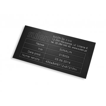 Typenschilder aus eloxiertem Aluminium - Abmessungen: 100x50mm
