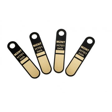 Messingbeschichtete Typenschilder - Abmessungen: 14x65mm - TZN045