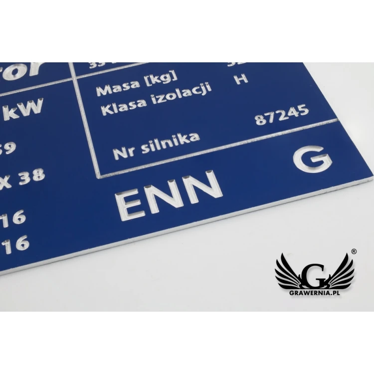Aluminium Typenschild - Multicolor - CNC Gravur - Abmessungen: 100x60mm - TZN034