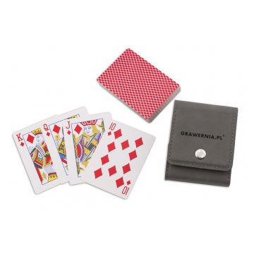 Spielkartenset in einer Öko-Lederhülle mit Ihrer Gravur - Kord-Karten - GR004