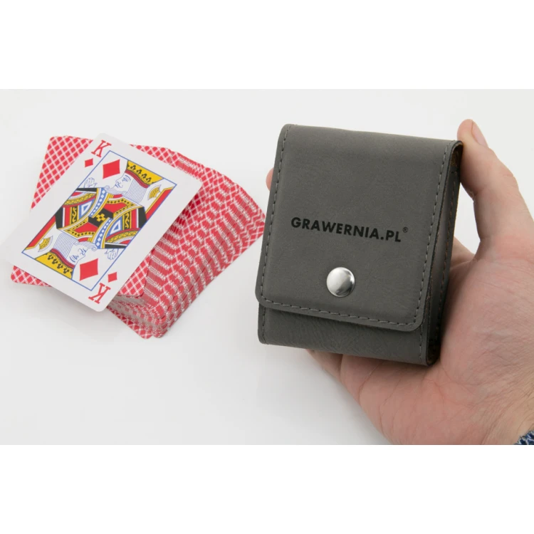 Spielkartenset in einer Öko-Lederhülle mit Ihrer Gravur - Kord-Karten - GR004