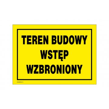 Baustelle, Zutritt verboten - Warnschild Größe 350x250mm - PVC - farbiger UV-Druck - BHP155