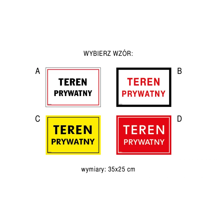 Privatgrundstück - Schild Größe 350x250mm - PVC - farbiger UV-Druck - TAB178