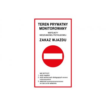 Privatgrundstück Einfahrt verboten - Schild Größe 490x900mm - PVC - farbiger UV-Druck - TAB221