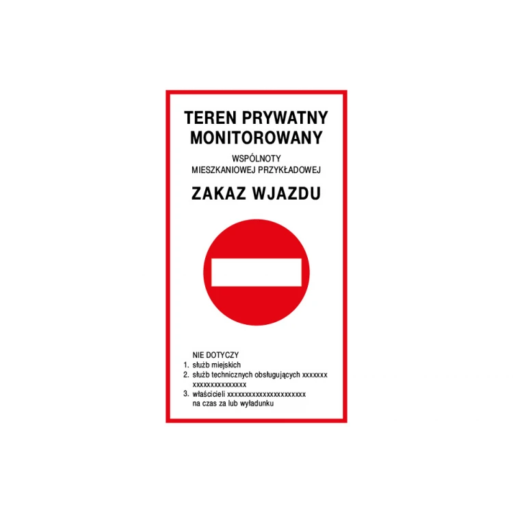Privatgrundstück Einfahrt verboten - Schild Größe 490x900mm - PVC - farbiger UV-Druck - TAB221