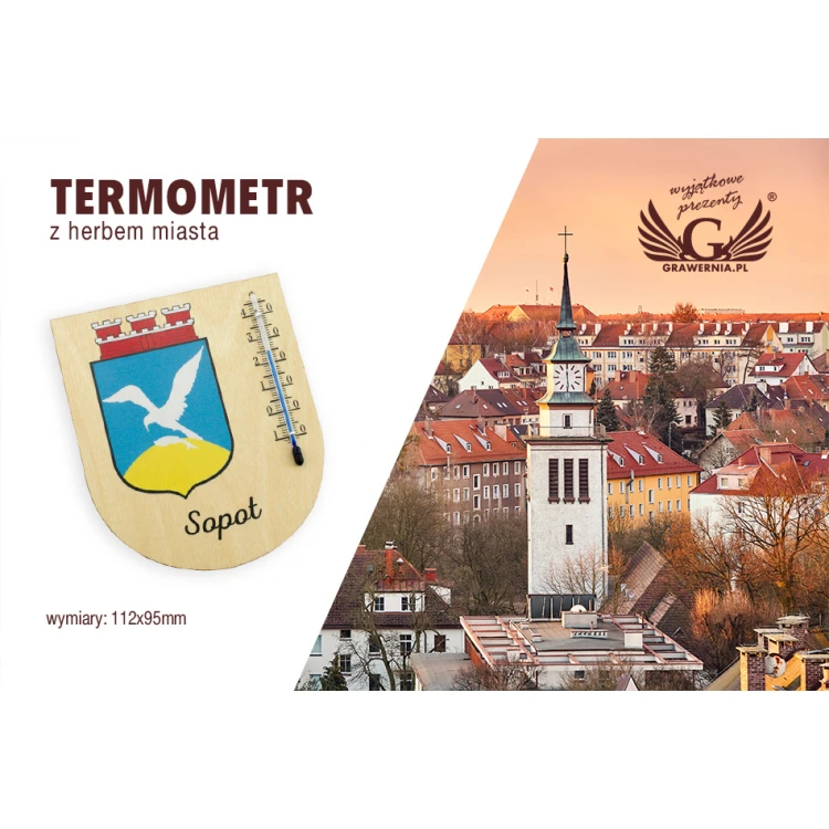 Thermometer mit Stadtwappen - Digitaler UV-Druck - TER015
