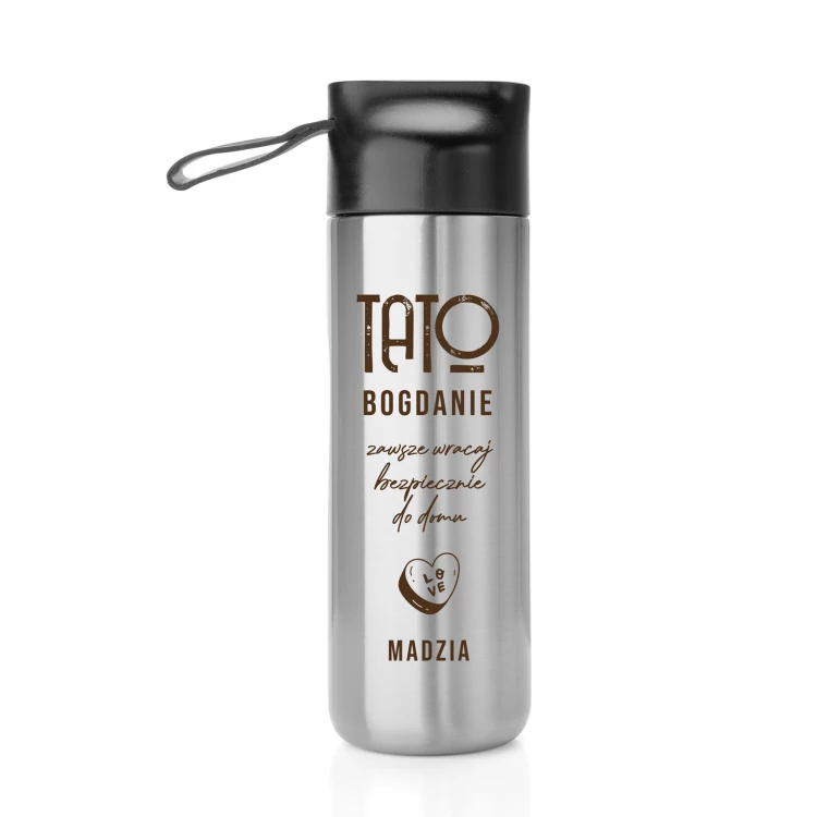 Edelstahl Thermoskanne Castor - 600ml - Geschenk für Papa - TRM009