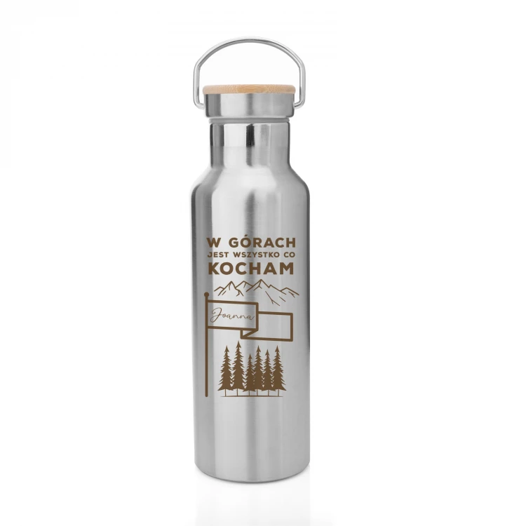 Edelstahl Thermosflasche Denali - 500ml - In den Bergen ist alles, was ich liebe - TRM005