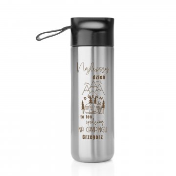 Edelstahl Thermoskanne Castor - 600ml - Tag beim Camping - TRM002