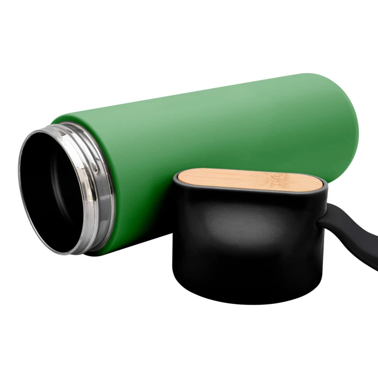 Thermoskanne aus Edelstahl mit Gravur - grün - 600 ml - TRM014