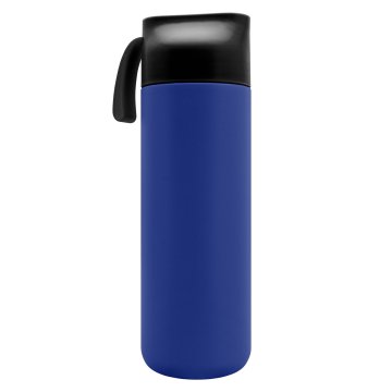 Thermoskanne aus Edelstahl mit Gravur - blau - 600 ml - TRM016