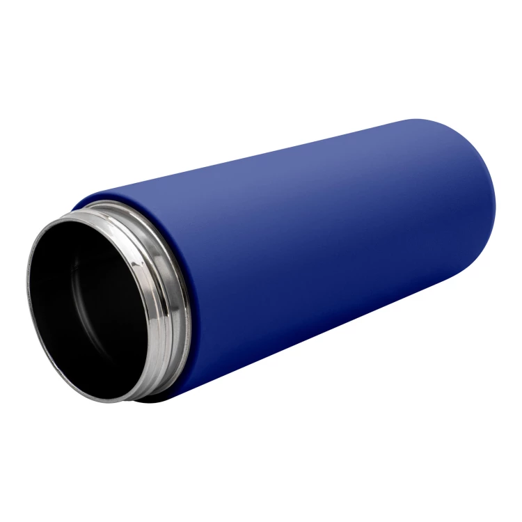 Thermoskanne aus Edelstahl mit Gravur - blau - 600 ml - TRM016