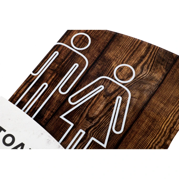 Damen- und Herrentoilette - Schild mit Brailleschrift - Größe 205x268mm - Plexiglas - WOODPLEX -TAB386